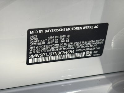 2022 BMW 3 Series 330i SE 19 P2 DRVAST AC