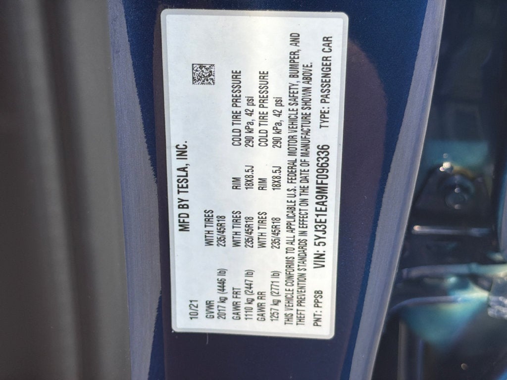 2021 Tesla Model 3 Standard Range Plus SE 18 NAV AUTOPILOT