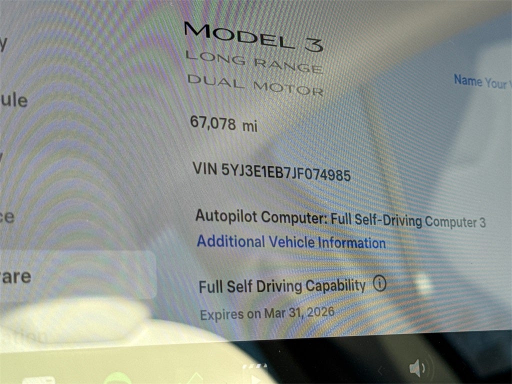 2018 Tesla Model 3 Long Range Battery