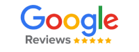 Logo of google review and five stars are displayed.